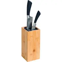 Kesper Bloc à couteaux en bois de bambou, lasuré, avec poils de bambou, hauteur : 230 mm