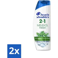 Head & shoulders Shampoing et après-shampoing 2-en-1 Anti-pellicules – Menthol Frais – 270 ml - Pack avantage – 2 pièces