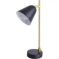 Näve Lampe de table, métal noir et or, H 42,5 cm