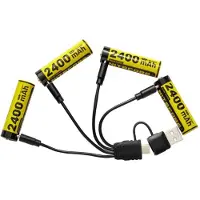 Nitecore NH2400 USB-C, pile AA avec port usb-c, 2400 mAh, 4 pièces