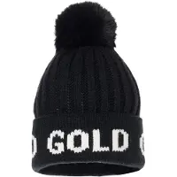 Goldbergh - Bonnet en laine à pompon - Hodd Black/White en Laine - Noir