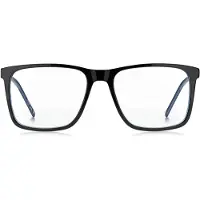 HUGO BOSS Monture optique en acétate noir avec logo en gomme contrasté