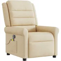 vidaXL Fauteuil de massage Crème Tissu