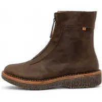 El naturalista pour femme. 255813220005_0G3 Bottines en cuir marron N5581 (37), Plat, Fermeture éclair, Casuel