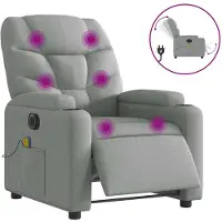 vidaXL Fauteuil de massage électrique Tissu gris clair