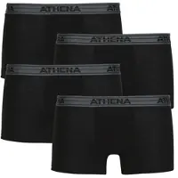 Athena Boxers BASIC COTON Pack de 4 hommes - Noir - EU S