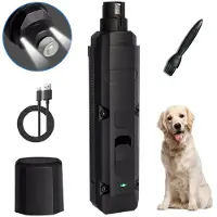 INF Coupe-ongles électrique pour animaux de compagnie 8000RPM avec lumière LED Le noir
