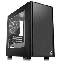 Thermaltake Versa H17 Window - Tour - micro ATX - panneau latéral fenêtré - pas d'alimentation (PS/2) - noir - USB/Audio