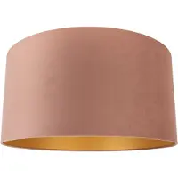 QAZQA Abat-jour en velours rose 50/50/25 avec intérieur doré