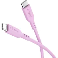 Goobay Câble en silicone USB-C, 1,5 m, Rose -
