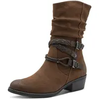 Marco Tozzi Bottes de cowboy brun foncé