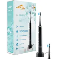 Eta brosse à dents électrique sonique Sonetic I 5 modes de nettoyage I jusqu'à 40.000 mouvements de tête de brosse/minute I capteur de pression I minuteur I batterie Li-Ion 3,7 V