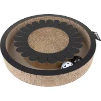 District 70 Jouet pour chats Plateau de jeu Bloom Black, 32 x 32 x 6 cm (Griffoir pour chat)