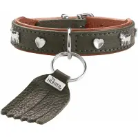 Hunter Collier München Mini 30/XS, cuir de boeuf, vert/cognac (XS, Chien)
