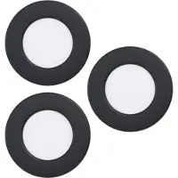 Eglo Projecteur encastré IP44 Fueva 6-Z Zigbee - noir - Ø 8,8 cm