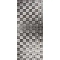 Hanse Home Tapis d'intérieur et d'extérieur , réversible, résistant aux intempéries, robuste, couleur noire - 80x200 cm