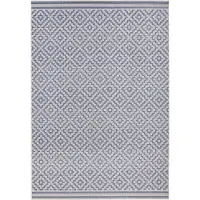 Hanse Home Meadow In- & Outdoorteppich Raute Blau Creme