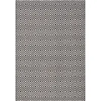 Home Collection Tapis d'intérieur et d'extérieur , réversible, résistant aux intempéries, robuste, couleur noire - 160x230 cm