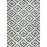 Hanse Home Tapis d'extérieur et d'intérieur , motif losange, vert et blanc, résistant aux intempéries - 160x230 cm
