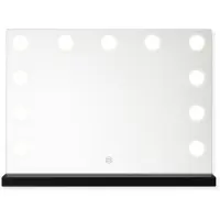 Sensahome Vanity Mirror Pro - Miroir de maquillage hollywoodien avec 12 ampoules LED à intensité variable, 3 modes d'éclairage, 60 x 40 cm - Noir