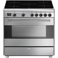 Smeg Concerto Solapa Vapor Clean Table de cuisson à induction 90x60 Cm 5 brûleurs Transparent Transparent One Size
