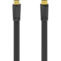 Hama Câble HDMI Ethernet Haute Vitesse 1,5m Flad Sort Guldbelag TL (1.50 m), Câble vidéo, Noir