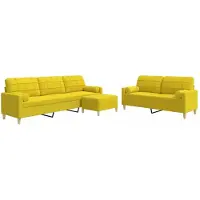 Syfax Ensemble de canapés 3 pcs repose-pied et coussins décoratifs