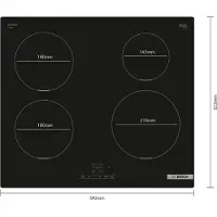 Bosch Pie611bb5e Induction Hob 60 Cm 4 Burners Noir