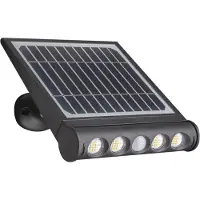 CENTURY Projecteur LED à lumière froide 8 watts, 950 lumens, avec panneau solaire amovible Genius