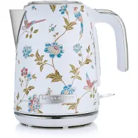 VQ Bouilloire électrique 1,7 L 2200 W sans fil avec indicateur lumineux, base pivotante 360° et arrêt de sécurité anti-surchauffe – Motif Elveden White