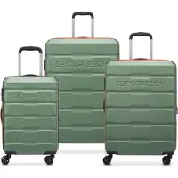 Delsey Securitech von Paris - Gepäckset Citadel - 3 -Stück - Handgepäck 37L + Roller Gepäck 77L und, Valise, Vert
