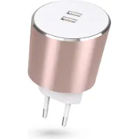 Ginza.se USBMCALUEU3RG, Intérieur, CA, 5 V, 3.4 A, or rose (2 ports), Chargeur USB, Or