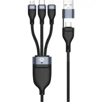 Conceptronic ETTA06B15 câble USB USB 2.0 1,5 m USB C USB C/Micro-USB B/Lightning Noir
