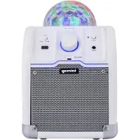 Gemini MPA-500 W Enceinte Bluetooth avec spectacle lumineux à LED Wit, Enceinte Bluetooth, Blanc