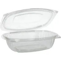 Papstar Barquettes à salade et traiteur avec couvercle à charnière "pure "l, Contenant à usage unique, Transparent