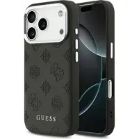 GUESS étui compatible IPHONE 17 Pro avec MagSafe GUHMP17LPSPOSSSK (PU W/ Peony Hot Stamp Script) black