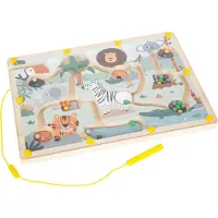 Small Foot Jeu magnétique - COMPANY - Labyrinthe magnétique Safari - Bois FSC - 3 ans et plus - Mixte