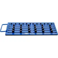 Bgs Tableau à fiches magnétique avec carré extérieur pour 36 douilles entraînement 6,3 mm (1/4") / 10 mm (3/8") / 12,5 mm (1/2") - 74484