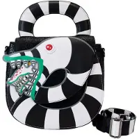 Loungefly Beetlejuice By Sandworm Shoulder Bag Blanc,Noir