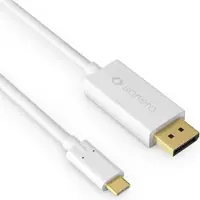 Sonero - Câble vidéo/audio - DisplayPort / USB - USB-C (M) pour DisplayPort (M) - 2 m - double blindage - blanc - rond, support 4K