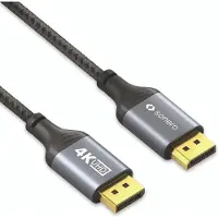 Sonero Câble DisplayPort mâle/mâle, 4K60, gris/noir, 3 m (3 m), Câble vidéo, Noir, Gris