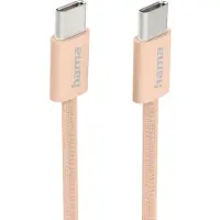 Hama Câble de charge "Fabric" USB-C - USB-C, 1 m, nylon, Orange