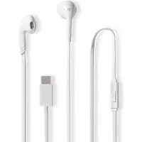 Nedis Écouteurs filaires | USB-C | Longueur du câble : 1,20 m | Microphone intégré | Contrôle du volume | Blanc