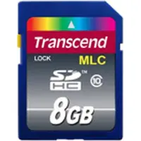 Transcend 8GB SDHC Class 10, 8 Go, SDHC, classe 10, 20 MB/s, 10 MB/s