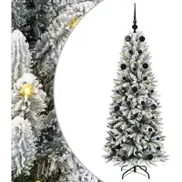 vidaXL Sapin de Noël artificiel avec 150 LED Blanc 63 x 63 x 150 cm