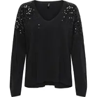 ONLY Pull ONLSTARRY LS SEQUIN femmes - Noir - EU S