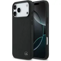 Mercedes Leather Large Laurel Leave Magsafe Iphone 17 Pro Max Phone Case Noir