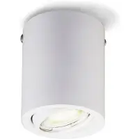 B.K.Licht spot blanc LED en saillie, ampoule LED GU10 5W incluse, spot plafond, éclairage plafond, 3000 Kelvin, blanc chaud