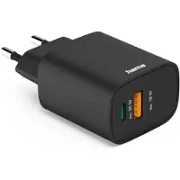 Hama Chargeur rapide, 1 USB-A, 1 USB-C, PD, 30 W, noir
