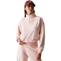 New Era Mlb Tonal Crop New York Yankees Half Zip Sweatshirt Rose L Femme